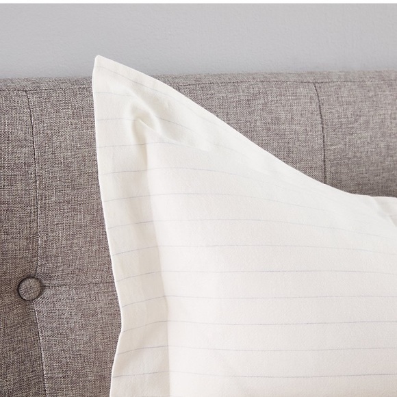 Nestwell Pinstripe King size 3-pcs Duvet Cover set Cotton/linen blended NEW - Picture 5 of 10